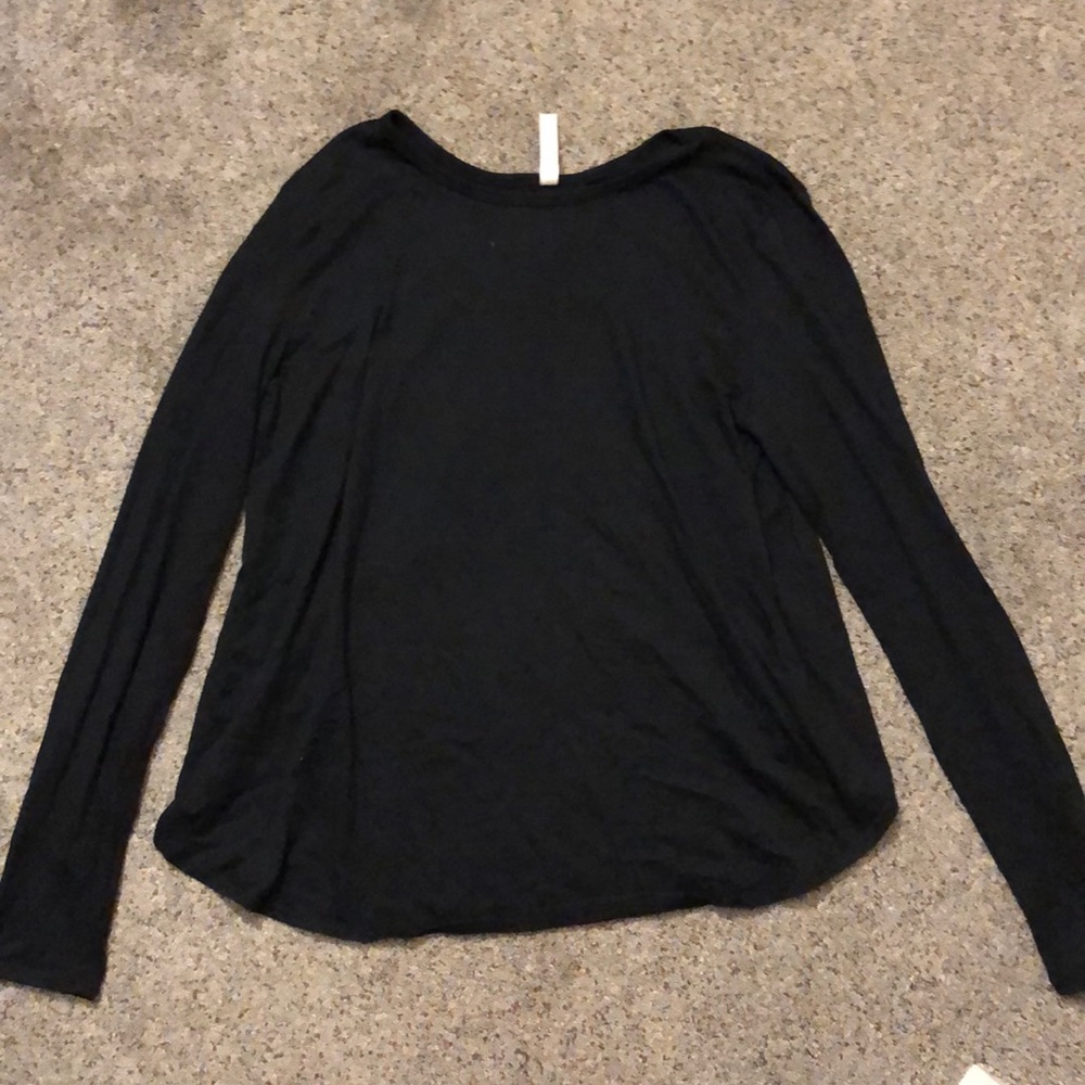 Black open back tee